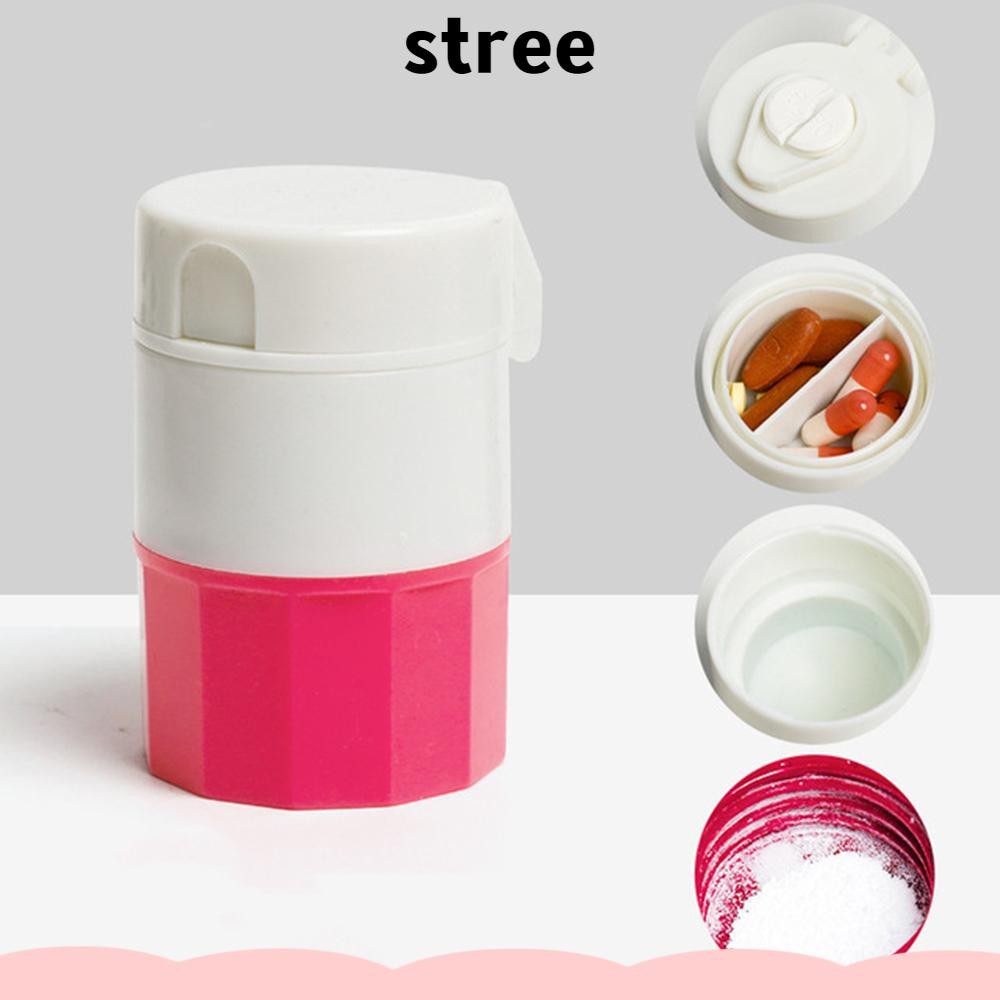 STREE Pill Cutter Pill Chopper Pill Box คอนเทนเนอร์สําหรับวิตามินเม็ดเม็ดยาเครื่องตัด