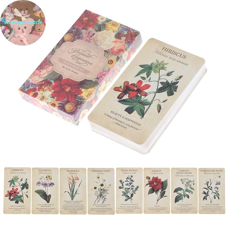 Strongaroetrtr Botanical Flower Oracle Card Tarot Botanical Inspiration Board Game TH