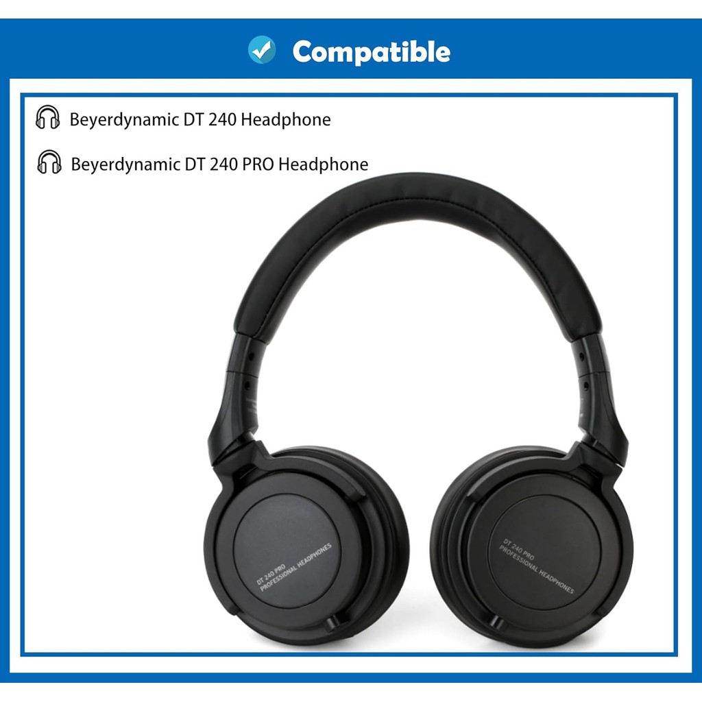 Breathable & ทนทานแผ่นรองหูฟังเบาะเปลี่ยนแผ่นรองหูฟังใช้งานร่วมกับ Beyerdynamic DT 240/DT240/DT-240 