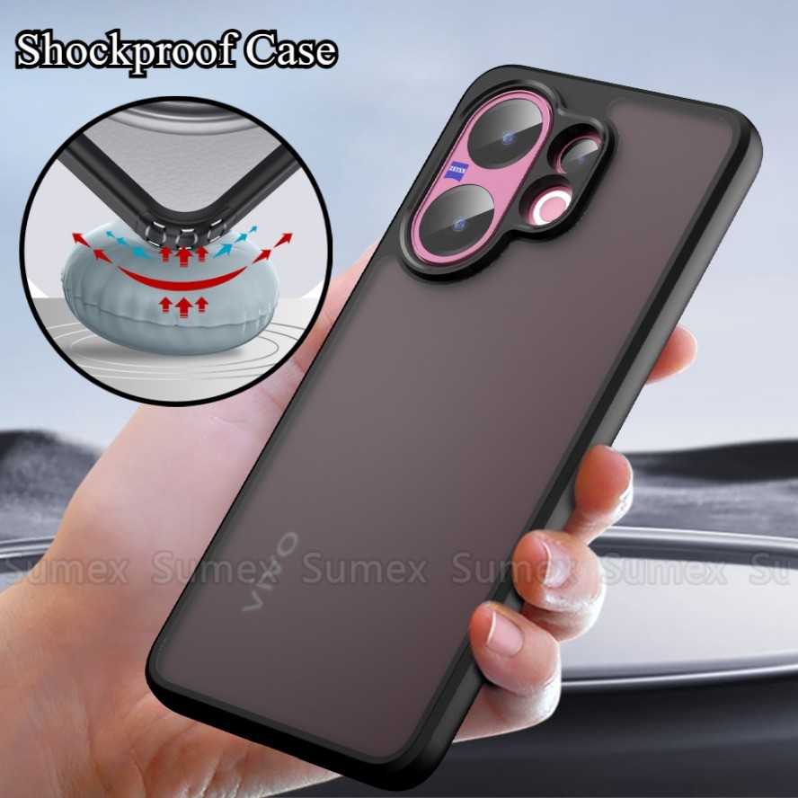 กันกระแทก Frosted Matte เคสโทรศัพท์สําหรับ Vivo V60 V2511 5G คุณภาพดี HD ใสปลอก Soft TPU กรอบ Hard P