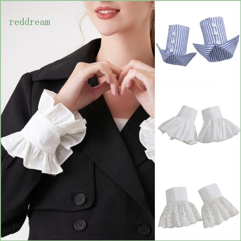 REDD ปลอกแขนลายลูกไม้สำหรับสาววัยรุ่น สามารถถอดออกได้ ปลอกแขนเสริมตามแฟชั่น
