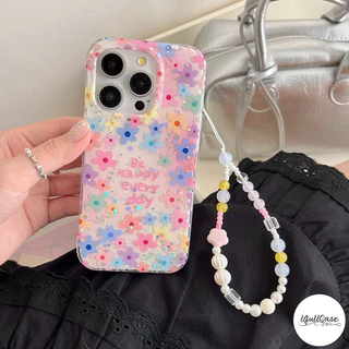 เคสไอโฟน 16 11 สำหรับ IPhone 15 13 11 16 14 12 Pro Max 15Plus 16Plus 14Plus ดอกไม้ที่มีสีสันเต็มจอดาว IMD กล่องอ่อน