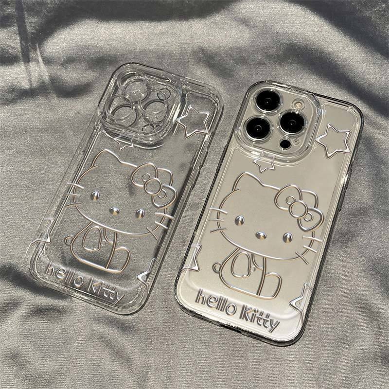 Softcase Cat KT 3D เงิน Samsung รูปแบบโปร่งใส Anti-slip original A36 A56 A26 A17 A07 S25 EDGE A05S A