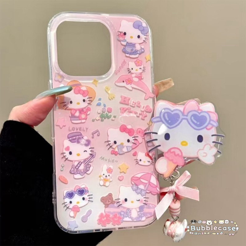 เคส Oppo A3Pro A3X A16 A54 A7 A5i A18 A5s A3 A60 A12 A15 A11 A55 A3s A38 A58 A17 A52 น่ารักสวัสดีคิตตี้ปก IMD ใหม่