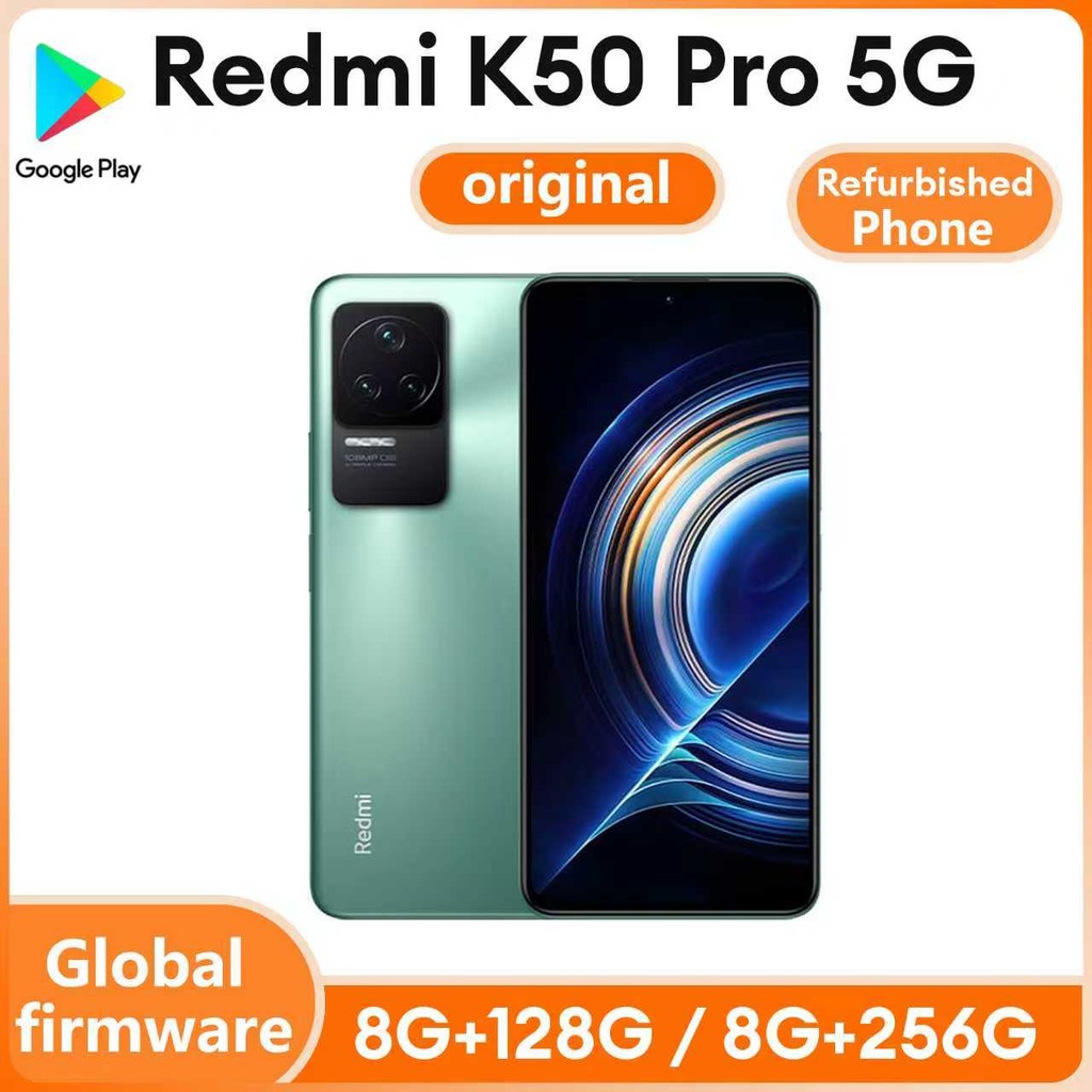 โทรศัพท์ที่ตกแต่งใหม่ Redmi K50 Pro 5G / Redmi K50 5G Android MTK ขนาด 9000 Global 2K OLED หน้าจอตรง