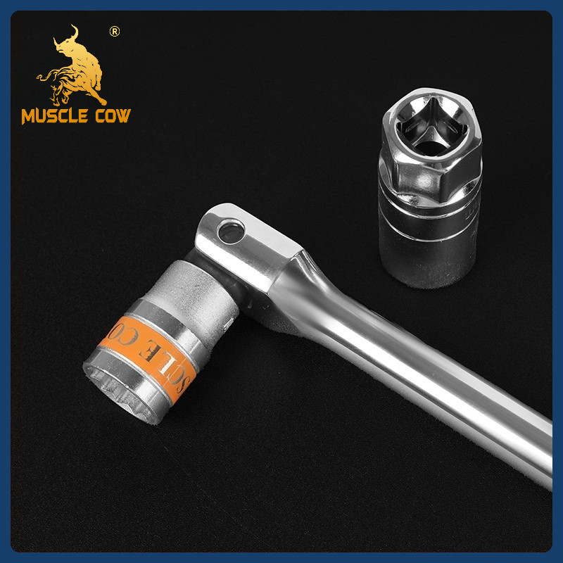 MUSCLE COW ด้ามบล็อก ด้ามขันแข็ง ด้ามพับ 1/2''(4 หุน) 15นิ้ว , 18นิ้ว , 24 นิ้ว เหล็ก 45 \# - รูปที่ 5