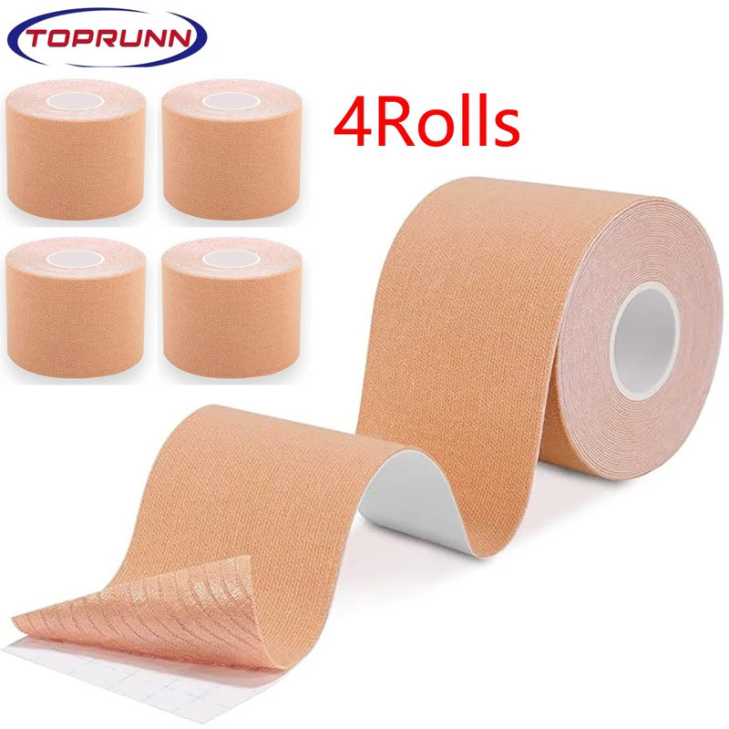 4 Roll Kinesiology Tape,5cm x 5m Waterproof Athletic Tape,Uncut Kinetic Tape,Elastic Muscle Tape,Spo