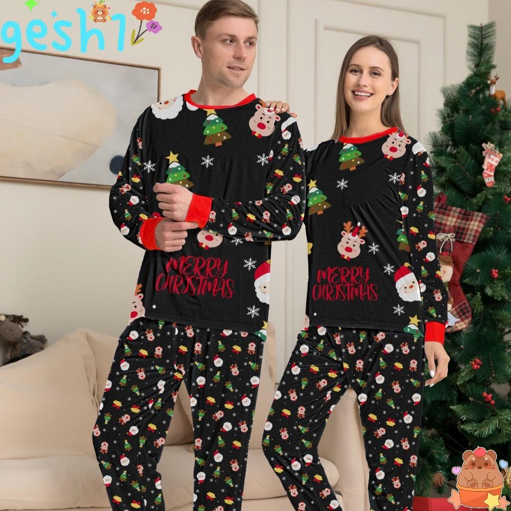 GESH1 ชุดนอนจับคู่ครอบครัว, ชุดนอนน่ารักคริสต์มาส, แม่พ่อกวาง Santa เด็กผู้ใหญ่ชุดนอนคริสต์มาส