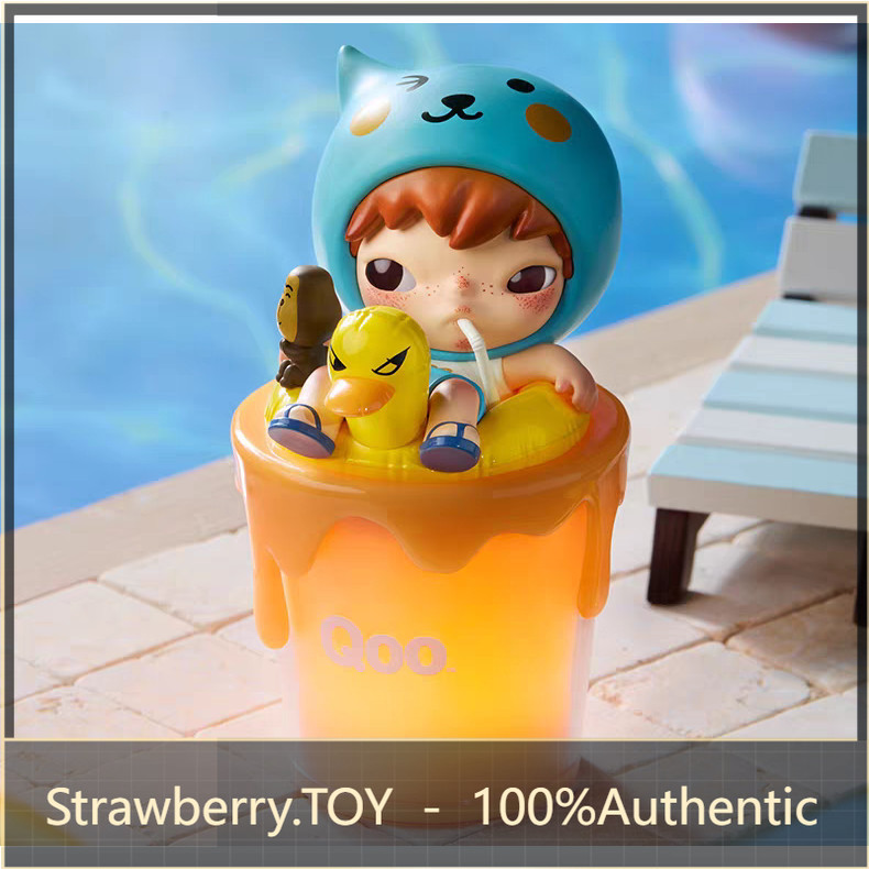 P POPMART Hirono Hirono x Qoo หลังจากดื่ม Blush รูปตกแต่งของขวัญ