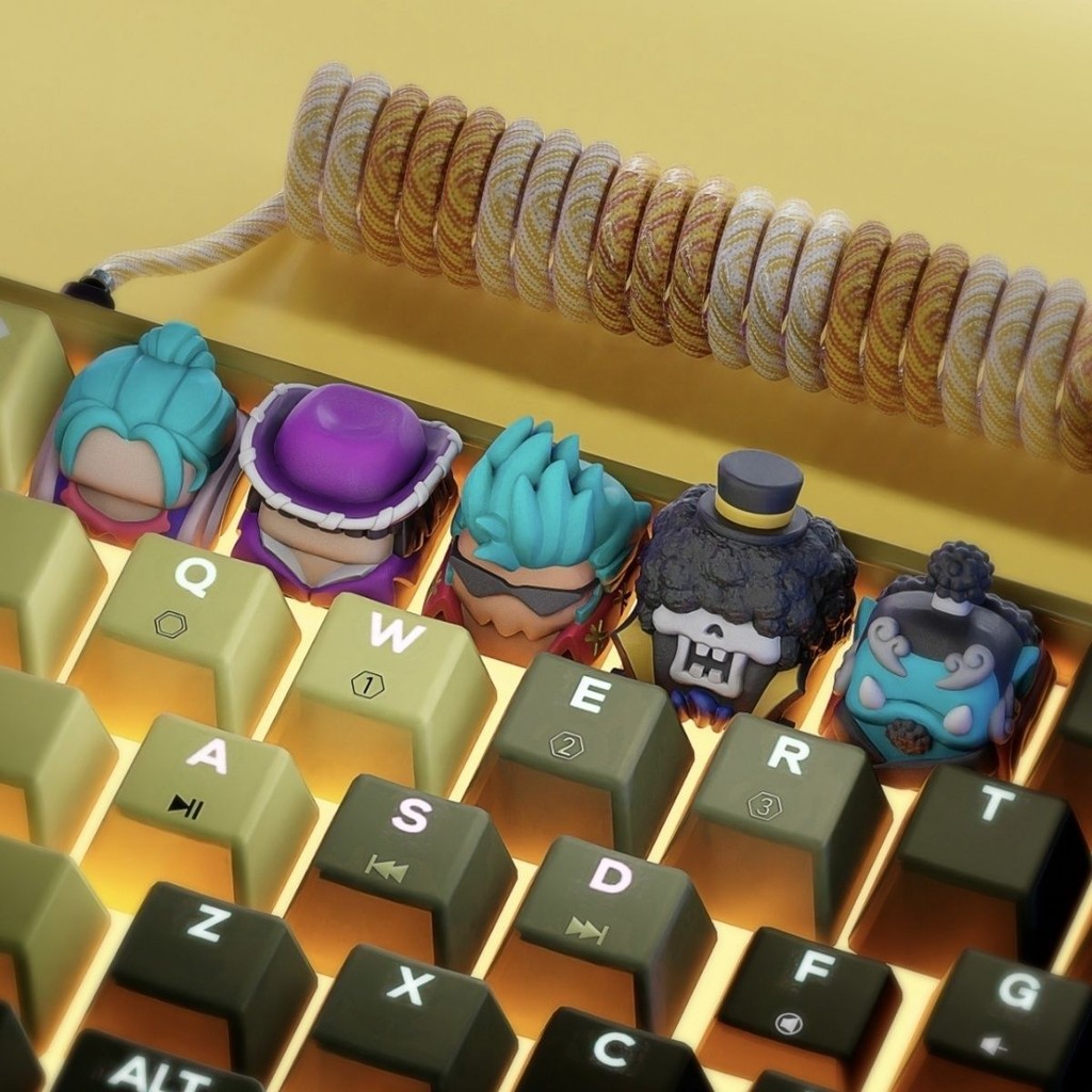 สี One Piece Keycap Jinping Robin Brook Keycap คีย์บอร์ดแบบกลไก Creative ปุ่มกดสามมิติ 9.15
