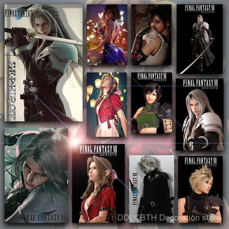 โปสเตอร์ Sephiroth จาก Final Fantasy แบบคลาวด์ สำหรับห้องนั่งเล่น ห้องเกม หรือโรงรถ ทำด้วยผ้าใบแข็งแรง
