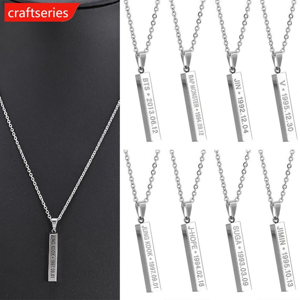 CSE KPOP Bangtan Boys BTS SUGA JIMIN JUNG KOOK V J JHOPE จี้สร้อยคอสแตนเลส