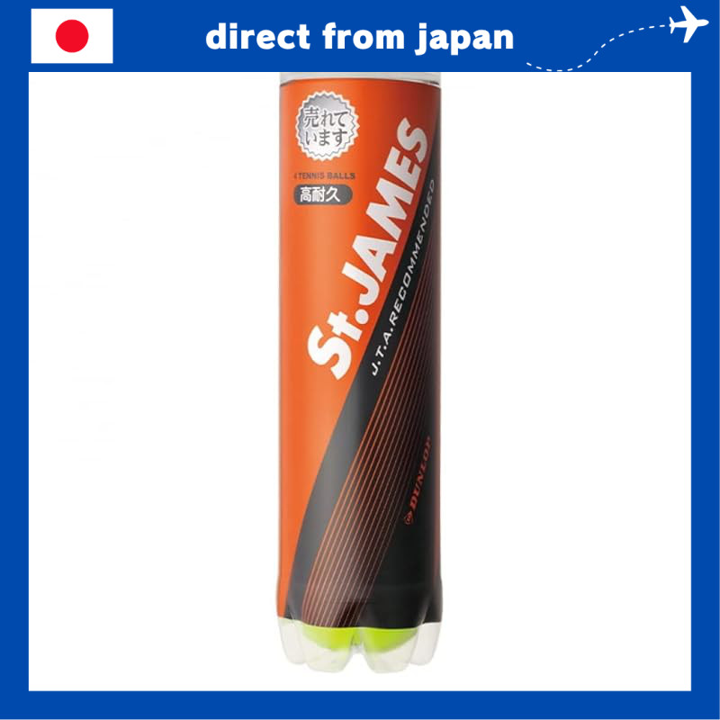 DUNLOP St.JAMES Tennis Balls - 4 Balls per Can (STJAMESJ4TIN) & 12 Balls (4 Balls x 3 Bottles) (STJA