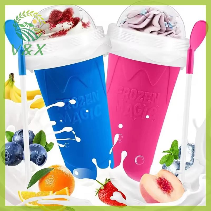 [Snowth] Slushie Cup, Slushy Maker Cup, Frozen Magic Squeeze Cup For Juice Milk Yogurt Ice Cream Mak