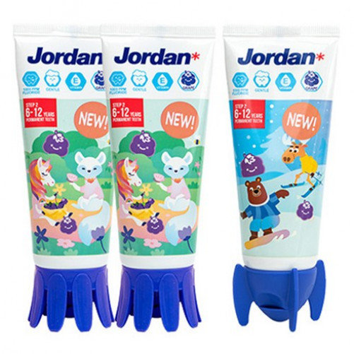 Jordan News Step 2 Children's High Fluoride Toothpaste Grape Flavor, 90g, 3 Pack
