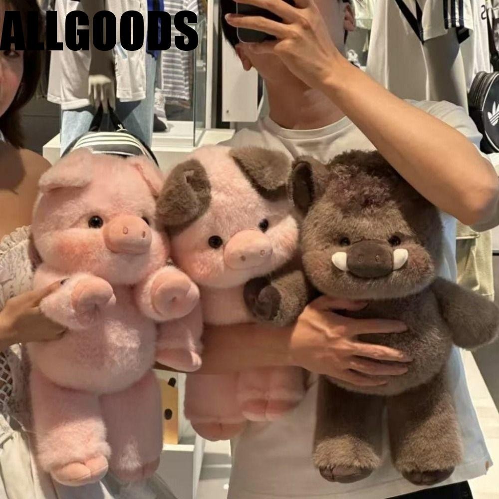 ALLGOODS Piggy Plush Toy, Fluffy Cute Plush Piggy Doll, Kawaii Soft สบายสัมผัสผิวตุ๊กตาสัตว์ Plush H