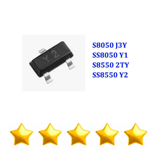 50/100PCS S8050 J3Y SS8050 Y1 S8550 2TY SS8550 Y2 SMD SOT-23