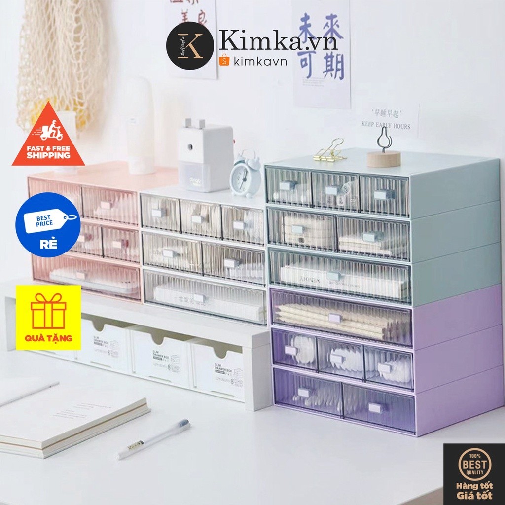 RECO Stationery กล่องลิ้นชักตั้งโต๊ะมัลติฟังก์ชั่นสําหรับของกระจุกกระจิก