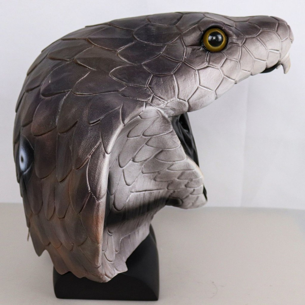 หน้ากากงูเห่า Python Latex Headgear ฮาโลวีนสยองขวัญจําลองสัตว์แต่งตัว Props หน้ากากคอสเพลย์