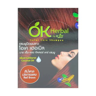 OK Herbal Color Care Shampoo แชมพูปิดผมขาว โอเค เฮอเบิล แชมพูสีผม สูตรอ่อนโยน กล่อง 12 ซอง
