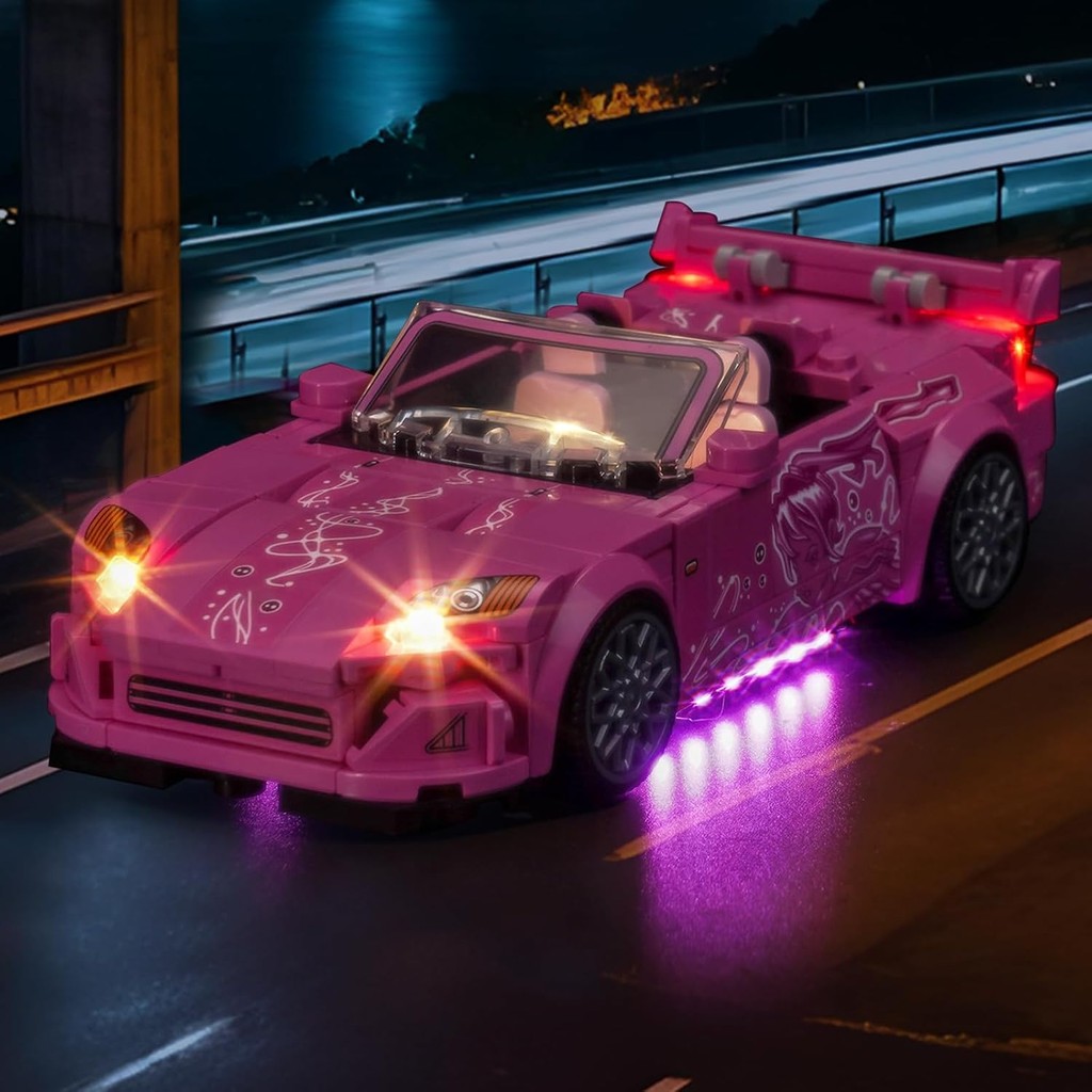 ไฟ LED เข้ากันได้กับ Lego 77241 Speed Champions 2 Fast 2 Furious Honda S2000, ชุดไฟเข้ากันได้กับรถ L