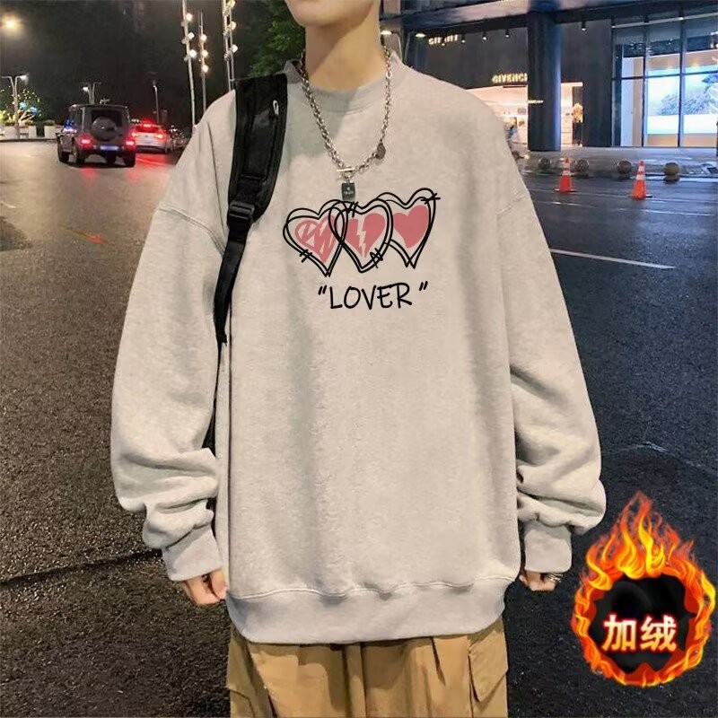 COD 2025 Men's Sweatshirt Spring Autumn Ins Trendy Brand Inner Layer Loose Hong Kong Style Chic Coup