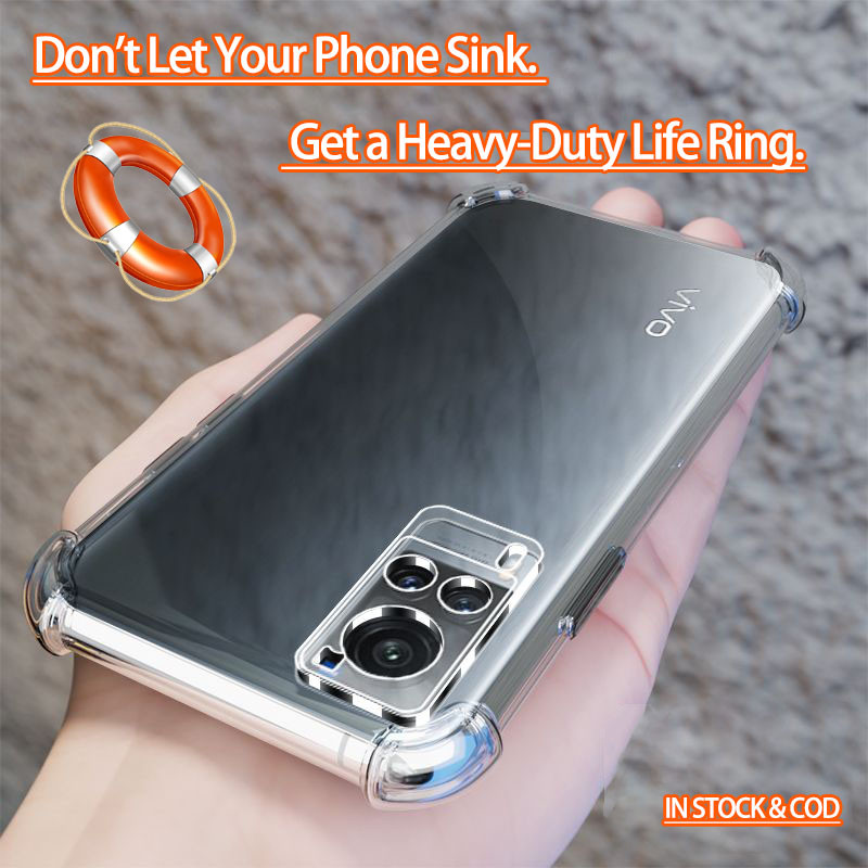 Vivo X60 Pro V2046 X60T V2085A คริสตัลใส 4 มุมกันกระแทก Soft Jelly เคสโทรศัพท์ฝาหลังกันชนโปร่งใส