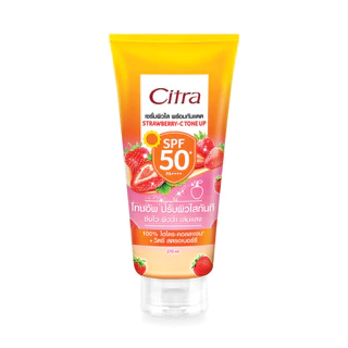 Citra Strawberry-C Tone Up SPF50+ PA++++ 270ml ซิตร้า เซรั่มกันแดดสำหรับผิวกาย.