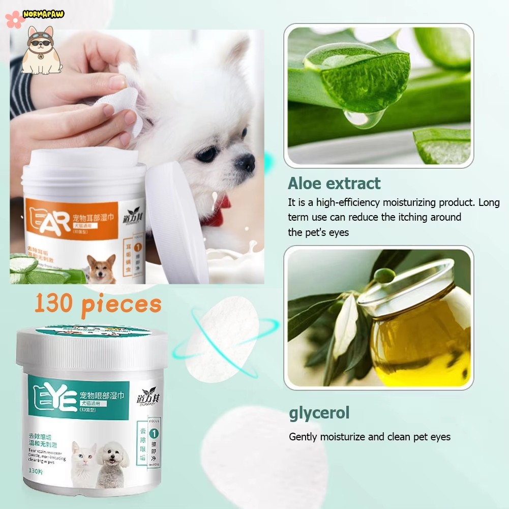 ผ้าเช็ดตาสัตว์เลี้ยงลดที่อ่อนโยนของคราบน้ําตาลบเศษตาสําหรับสุนัขและแมวทั้งหมดผ้าเช็ดทําความสะอาดกรูมมิ่งพื้นผิวสัตว์เลี้ยงทําความสะอาดอีกครั้ง