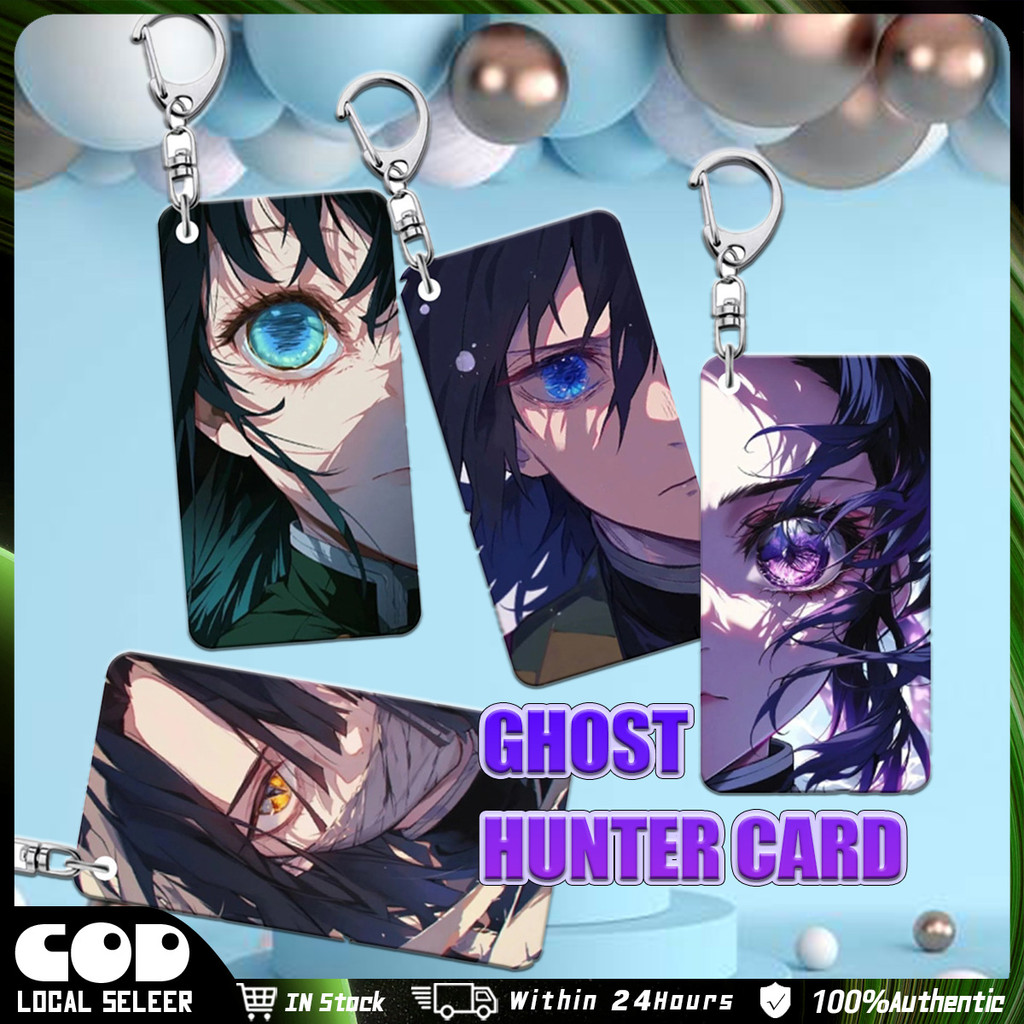Anime Demon Slayer Eye Card พวงกุญแจอะคริลิค Muichirou Giyuu Obanai Shinobu การ์ดพวงกุญแจ 灭之扣