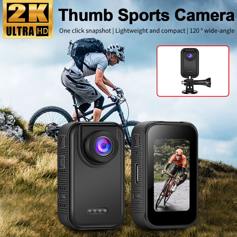 2K Thumb Action Camera Pocket Sport Cam 1.47 นิ้ว 120 เครื่องบันทึกมุม Professional Photo แบบพกพากีฬ