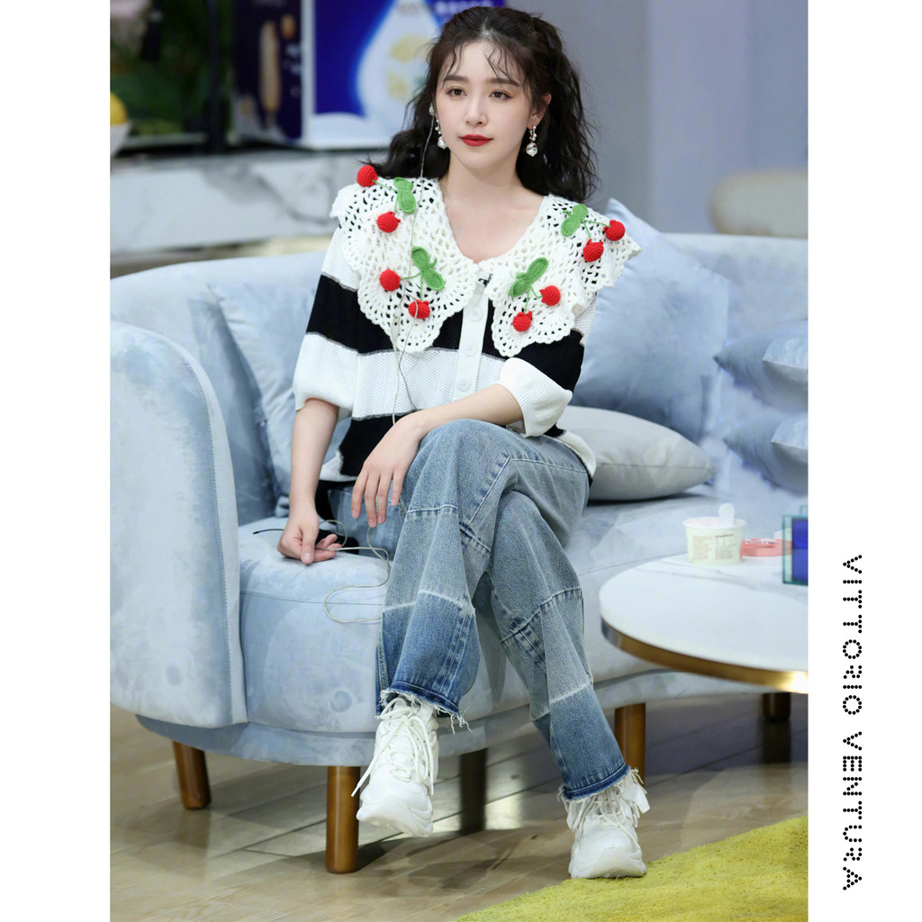 [Zhang Yuqi Zhang Tianai Song Yuqi สไตล์เดียวกัน] VITTRIO VENTURA Cowhide Slope Sole Heightening Dad