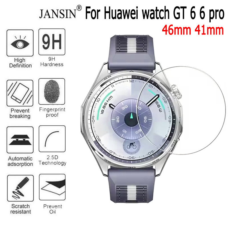 ฟิล์มกระจก สำหรับ เต็มจอ นิรภัย Huawei watch GT 6 6 pro 46mm 41mm ฟิล์มกระจกเต็มจอใส
