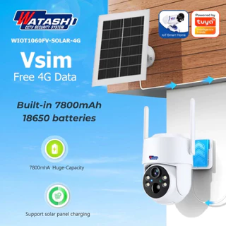 Watashi กล้องVsim รุ่น WIOT1060FV-SOLAR-4G คมชัด 3ล้าน มีสัญญาณเน็ตโดยไม่ต้องใส่ซิม ภาพสีตลอดเวลา ประกัน lifetime