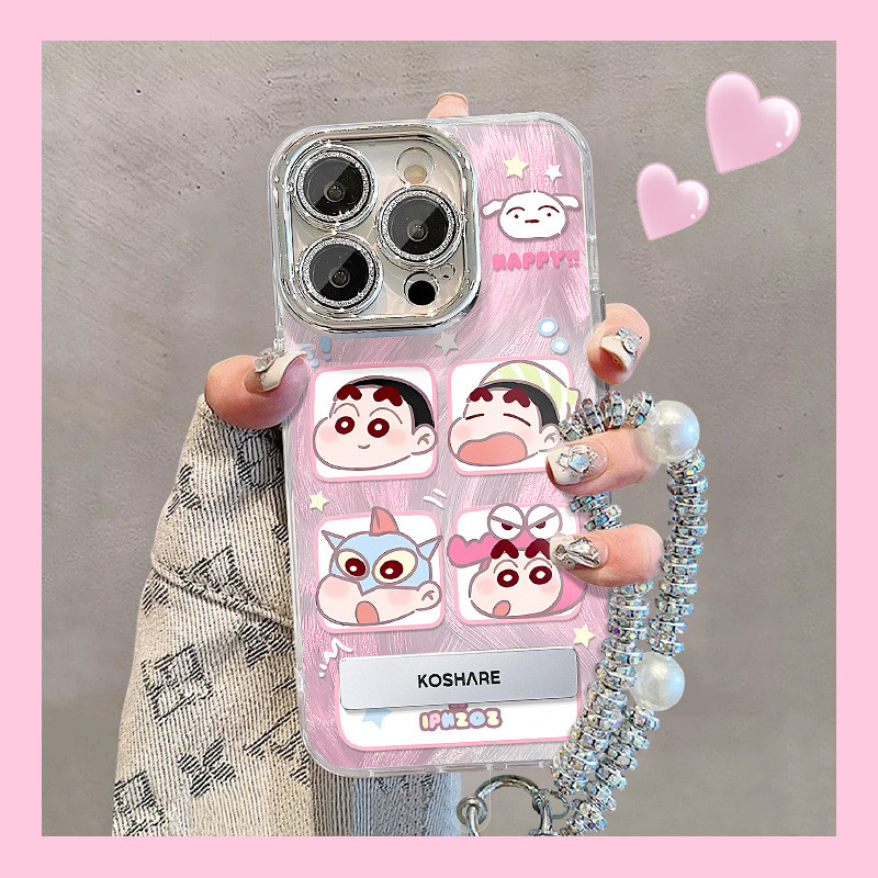เคสโทรศัพท์โทรศัพท์ เหมาะสําหรับ Apple 15 เคสโทรศัพท์ iphone14pro ตลก Superman Shin-Chan วงเล็บสร้อย