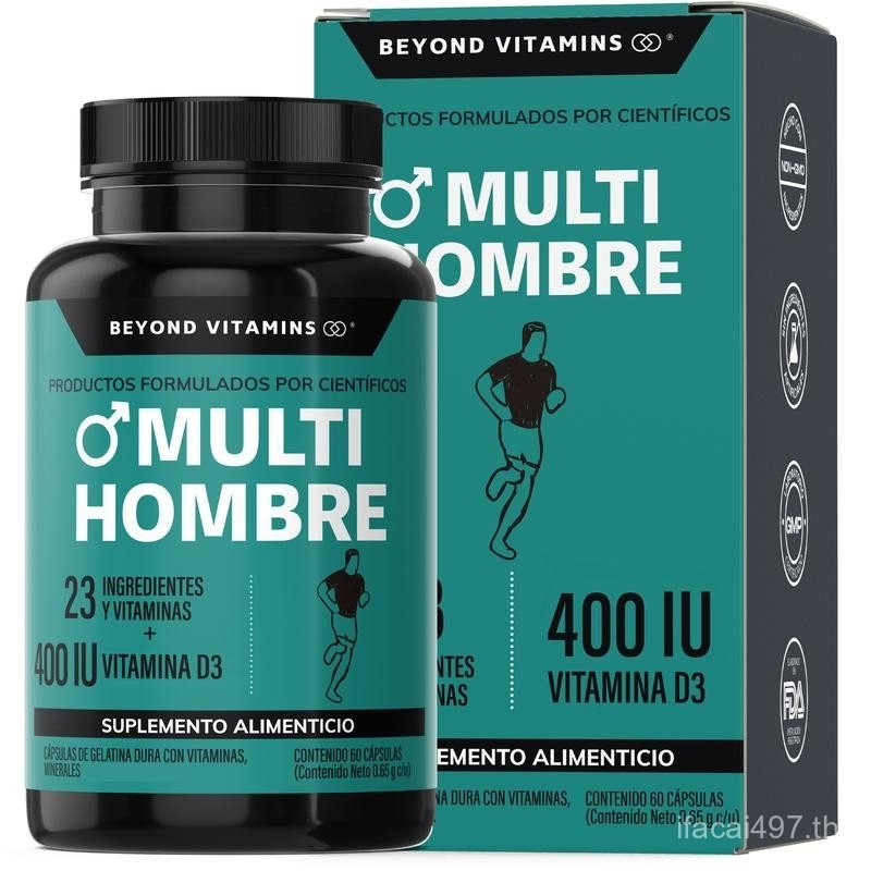 วิตามินรวมสําหรับผู้ชาย |   วิตามิน A B1 B2 B3 B5 B6 B7 B9 B12 C D3 E K1 สังกะสีแคลเซียมเหล็กทองแดงโ
