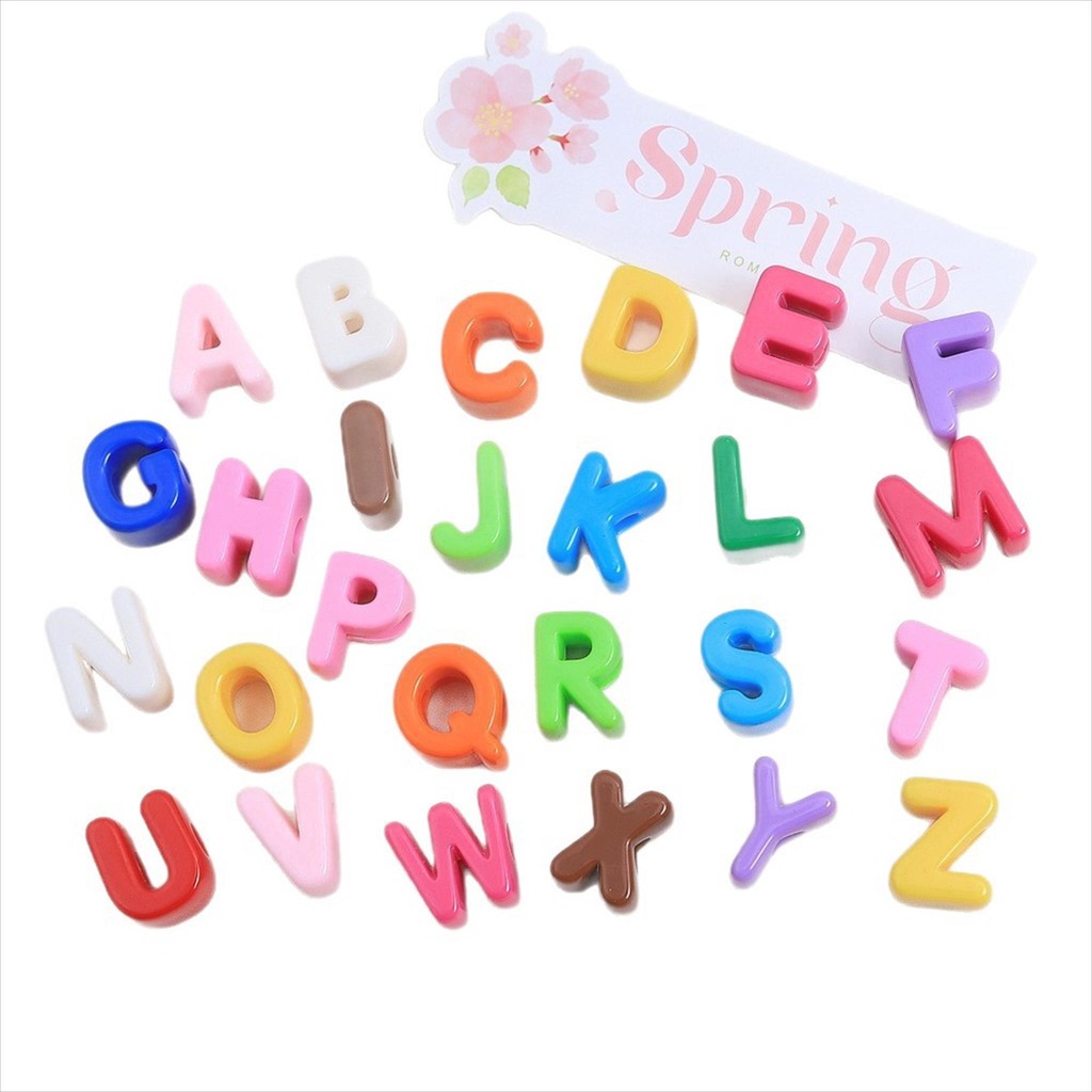SISTERCLOZETTE - TAC229 ALPHABET BEADS LUXURY COLOR ALPHABET LETTERS DIY LARGE HOLE DIY BAG CHARM PA