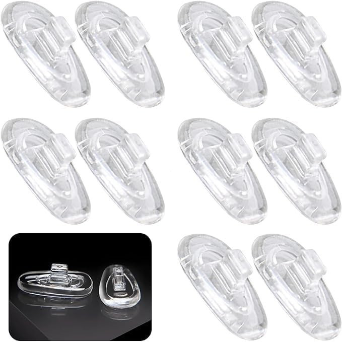 FOKH 5 Pairs Glasses Nose Pads, Silicone Spectacle Push On Nose Pads, Anti-Slip, Adhesive Nose Pads 