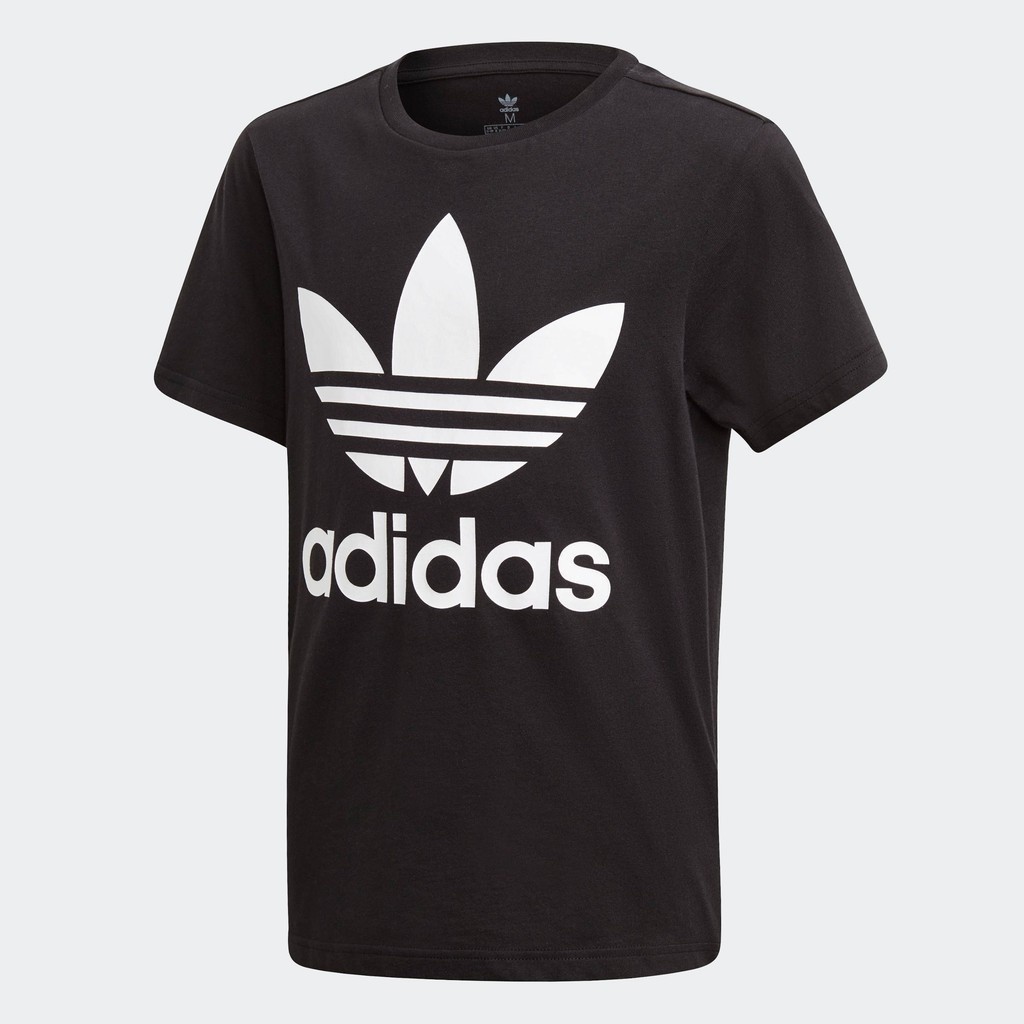 adidas ไลฟ์สไตล์ เสื้อยืด Trefoil เด็ก สีดำ DV2905