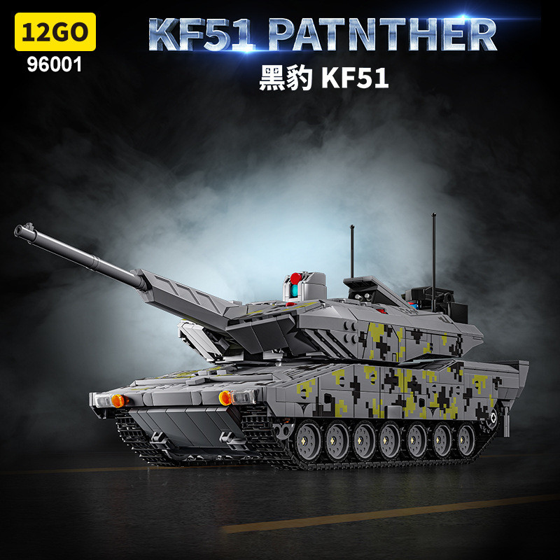 12GO IV Tank Panther KF15 Armata T14 Building Blocks RC Military Model Men Toy
