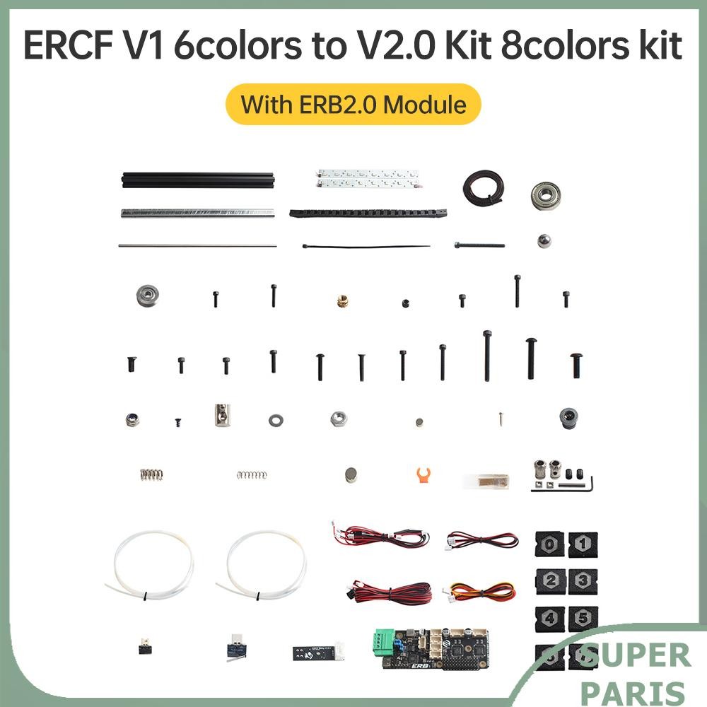 superparis ERCF V1 6 สีเป็น V2.0 Kit 8 หลายสี 6-8 การพิมพ์การรับรองอย่างเป็นทางการ Filament Switch เ