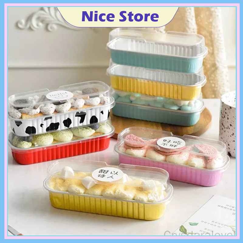 NICE อลูมิเนียมฟอยล์สีทอง หนา เบเกอรี่ กล่องดีบุก สี่เหลี่ยม หม้อทอดอากาศ ถาดอบ เค้ก ถ้วย กล่องอาหารกลางวันทุเร