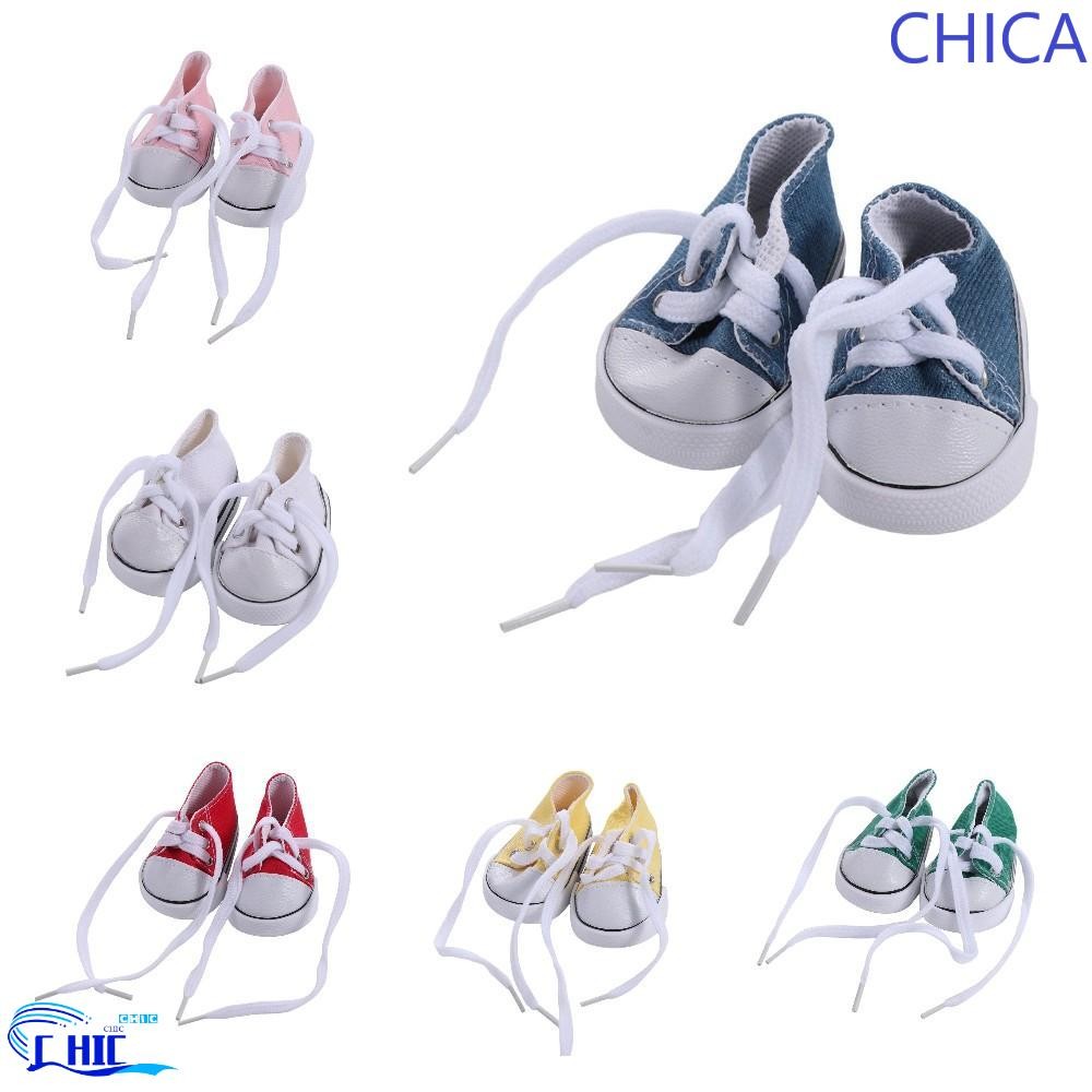 รองเท้าตุ๊กตา CHICA, Kawaii Mini Doll Canvas Shoes, Doll Accessories Colourful 7CM Cute BJD Doll Sho