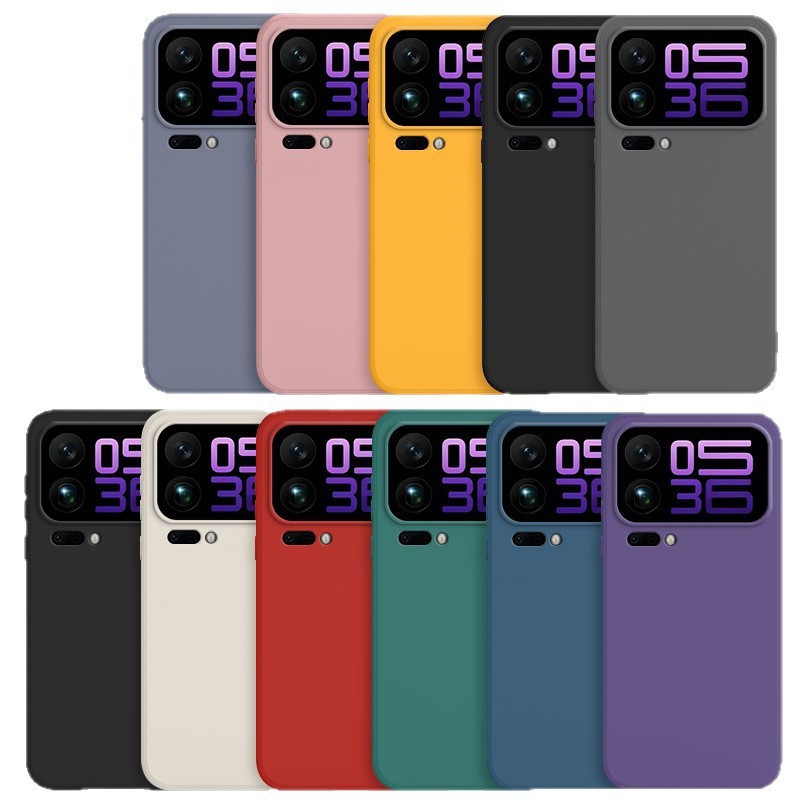 สําหรับ Xiaomi 17 Pro Max กรณีกันกระแทกซิลิโคนเหลว Matte ผิว TPU ป้องกันโทรศัพท์ฝาครอบสีดํา Xiaomi Mi17 17pro