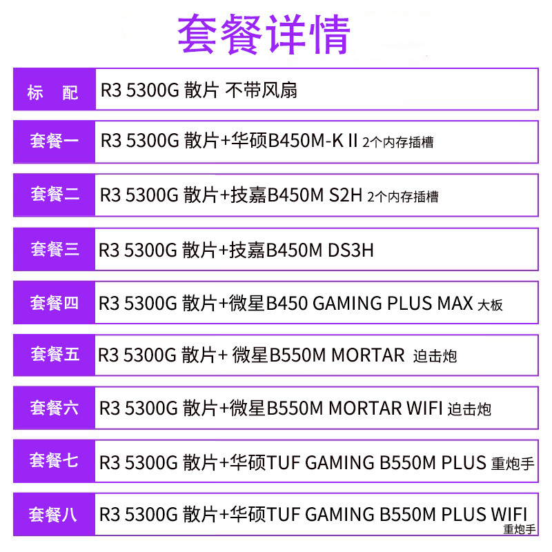 AMD r3 5300g R5 5600G R7 5700g cpu แบบบูรณาการกราฟิกการ์ด B550M ชุดเมนบอร์ด cpu