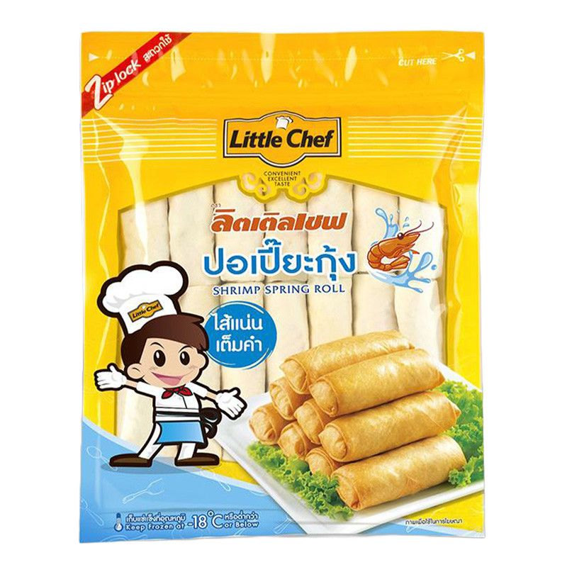 ลิตเติลเชฟ ปอเปี๊ยะกุ้งแช่แข็ง 40ชิ้น 1000ก. (LITTLE CHEF Frozen Shrimp Spring Roll 40pcs 1000g)