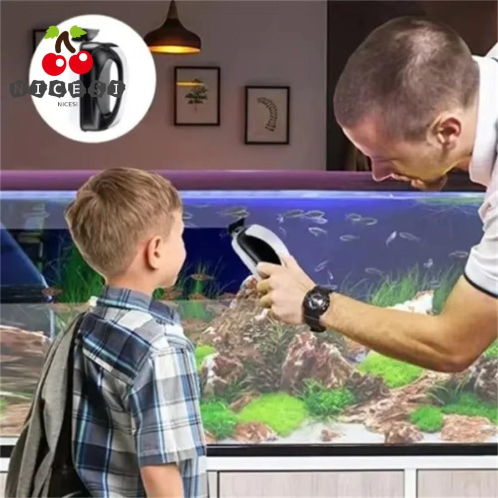 NICESI Magnetic Aquarium Glass Cleaner, Magnetic Non-Slip Handle Glass Cleaner Brush, Professional T