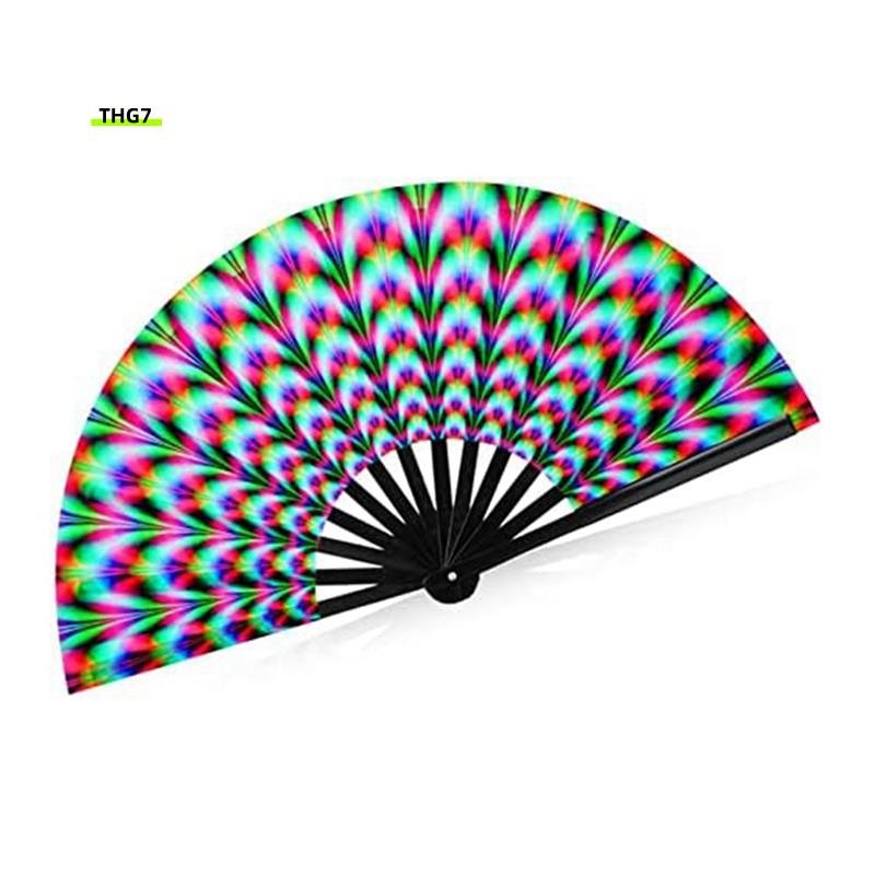 Belinda71 PCSผู้หญิงRavesพับพัดลมMulticolor Fluorescence GlowพัดลมพับParty Club Prom Disco Freakyผับ