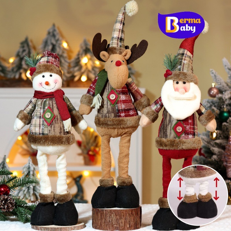 Berma Baby ตุ๊กตาคริสต์มาส เอลค์ สโนว์แมน ตุ๊กตาซานต้า ของขวัญ สําหรับตกแต่งคริส
