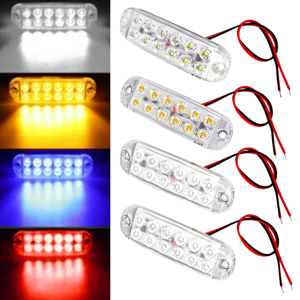 ไฟแฟลช 12 SMD 12-80vโวลต์(1ชิ้น) รถยนต์ มอไซค์ LED กระพริบ โคมไฟเตือน ไม่ร่วมไฟเลี้ยว